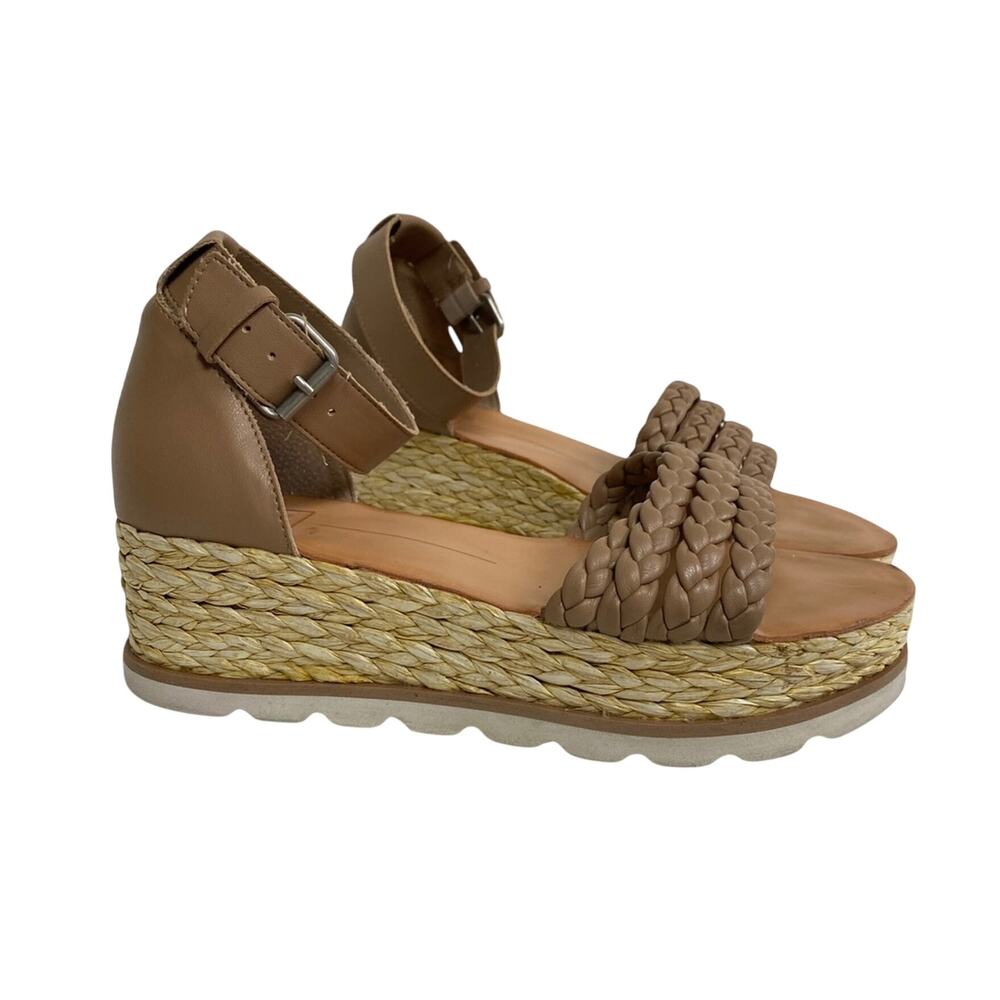 Dolce Vita Lulu Platform Wedge Sandals Brown Tan Espadrille  Braided Size 8.5